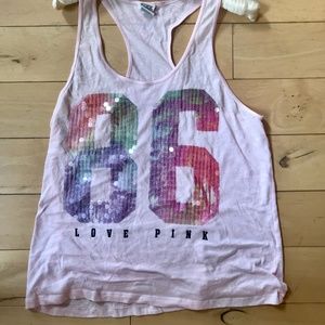 Victoria's Secret Pink '86 tank with sequin detail